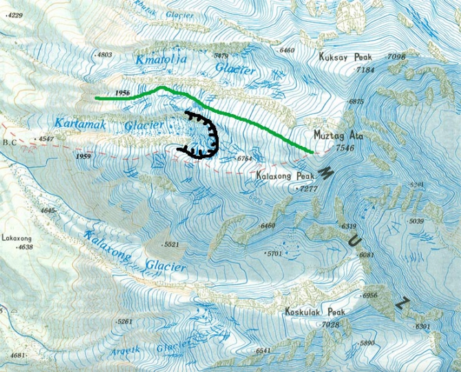 О заблуждении относительно пути экспедиции Белецкого на Музтаг-Ату 1956 года (Альпинизм, музтаг-ата, советско-китайская экспедиция, белецкий, кузьмин, рукодельников, первое восхождение на музтаг-ату)