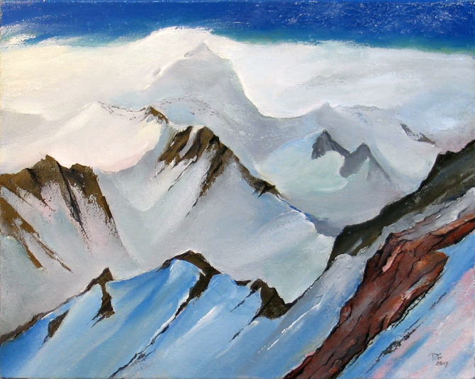 Ураган (петр петропавловский, горы, живопись, масло)