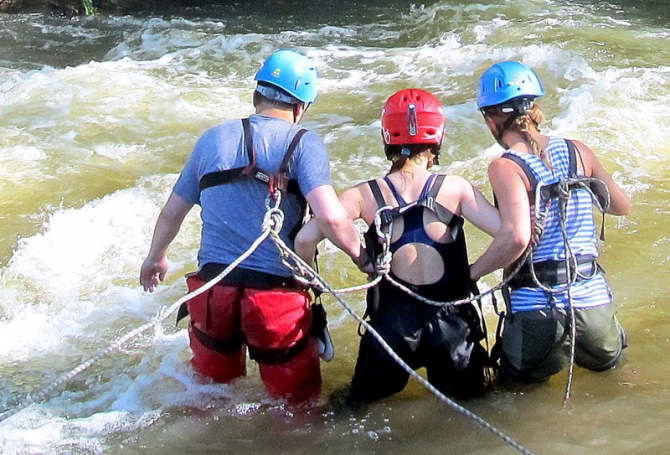 Основные принципы страховки на переправе (Горный туризм, переправа, страховка, безопасность)