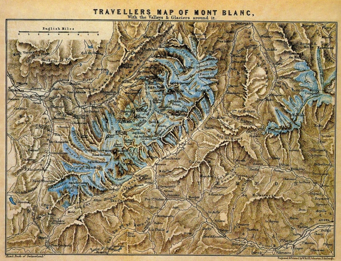 Монблан. 1786 год. 8 августа. 18 ч.30 м. (Альпинизм, бальма, боссон, паккар, франция, альпы)
