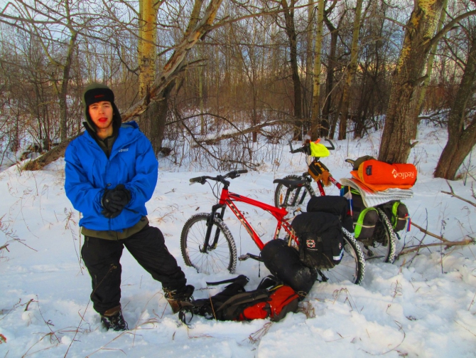 Первый выезд зимой на велосипедах, Томск-Каргасок, 2013 (Путешествия, зима, россия, север, велотуризм, велосипедизм)
