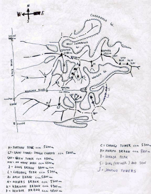 Shingu Charpa - East face 2007 - Topo (Альпинизм, russia-kazakhstan, rock, ekaterinburg, singu charpa, manaraga-team, klenov)