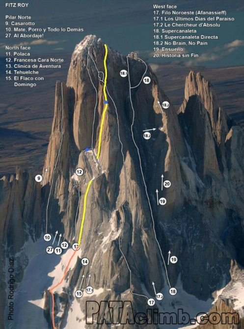 Sambra do Leao по северной стене Фиц-Рой (лонг-лист Piolets d’Or 2014, Альпинизм, piolets d'or, фицрой, патагония, первопрохождение)