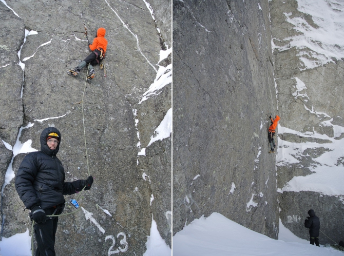 Хибины 2014. Приключения продолжаются! (Альпинизм, курбанов игорь, школа микста, солнечное ущелье, скальное ущелье, городская щель, бастион вудьявра, новые маршруты, пробивка, сергей, la sportiva, 23 км, юкспор, нефедов, grivel, sivera, школа альпинизма, кировск, драйтулинг, микст, ледолазание)