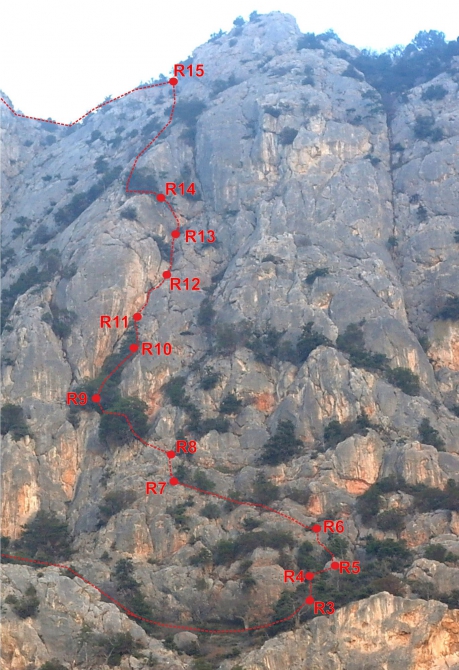 Крым. Куш-Кая. Первопроход 2А «Красный угол» (Альпинизм, воликов, караулова)