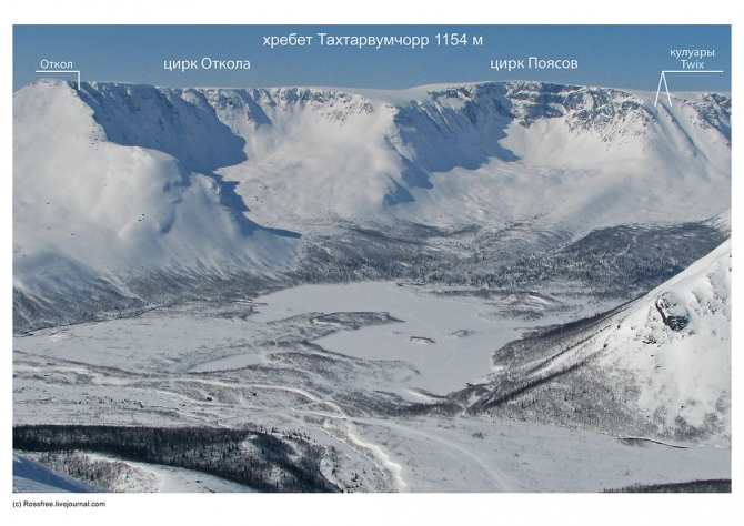 Путеводитель по внетрассовым спускам Хибин. Вудъяврчорр / Тахтарвумчорр. (Бэккантри/Фрирайд, backcountry, rossfree, фрирайд, хибины, хибины гайдбук)