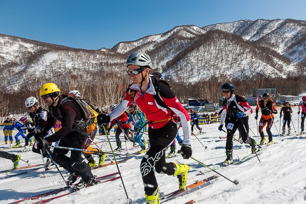 Москвичи Вячеслав Курчаков и Елена Родина на чемпионате России по ски-альпинизму 2014 (Ски-тур, ски-тур, фаис москвы, альпиндустрия, венто, клуб 7 вершин, нпф баск, kamchatka ski-mountaineering race)
