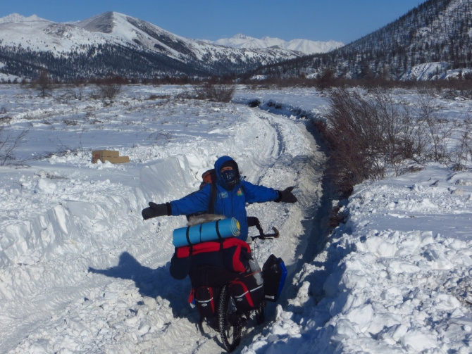 17 апреля 2014г. успешно завершилась молодежная зимняя велоэкспедиция "Дорогами памяти". (якутия велосипед экспедиция оймякон черский)