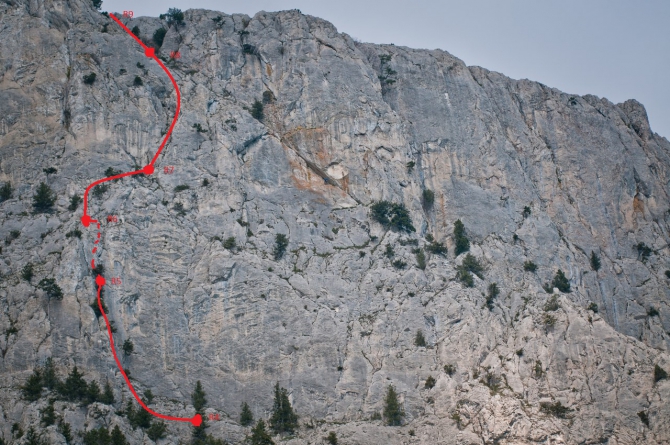 "Пьяный угол” 5А - новый маршрут на Мердвень-каясы (Альпинизм, одоев, гостев, крым, первопроход, фаис севастополь)