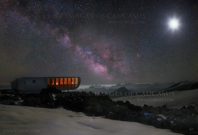 Эко-отель Leaprus на Эльбрусе - Романтика лунных ночей... (Альпинизм, кавказ, донгу-орун семерка)