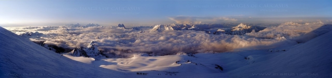 Эльбрус и люди на него идущие... (Альпинизм, кавказ)