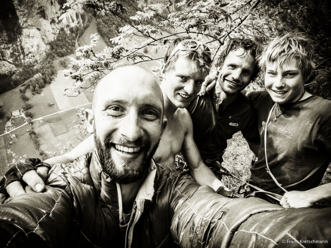 Алекс Мегос, Роге Шэли и Давид Хефти: первопрохождение Fly (600 м, 8с) в Швейцарии (Скалолазание, швейцария)