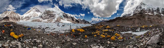 Панорама базового лагеря Эвереста 2014 (Альпинизм, гималаи, непал)
