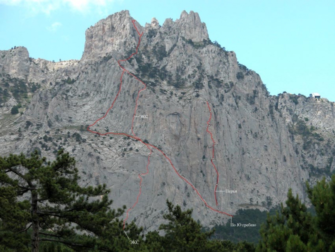 Ай-Петри Восточная. Акула, 6А. Маршрут Михаила Волошановского (Альпинизм, описания, первопроход, крым, мишель волошановский)