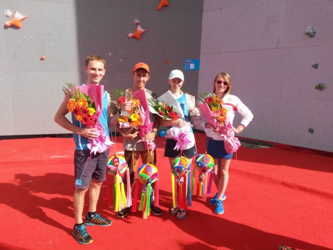 Кокорин и Черников – победители международного турнира в Китае! (Скалолазание, станислав кокорин, михаил черников, юлия каплина, евгения маламид, леду, скорость, трудность, китай, международный турнир)