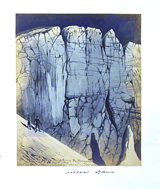 АКВАРЕЛИ НИКОЛАЯ ВАСИЛЬЕВИЧА ПОГГЕНПОЛЯ (1902-1904 гг., Альпинизм, н.в. поггенполь, а.к. фон-мекк, акварель)