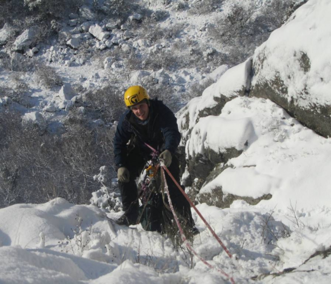 Морчека «Ледоход» 6 А. Новый маршрут. (Альпинизм, «ледоход» 6 а. заколодний а.в., марчека, крым)