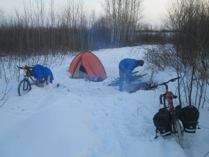 Первый выезд зимой на велосипедах, Томск-Каргасок, 2013 (Путешествия, зима, россия, север, велотуризм, велосипедизм)