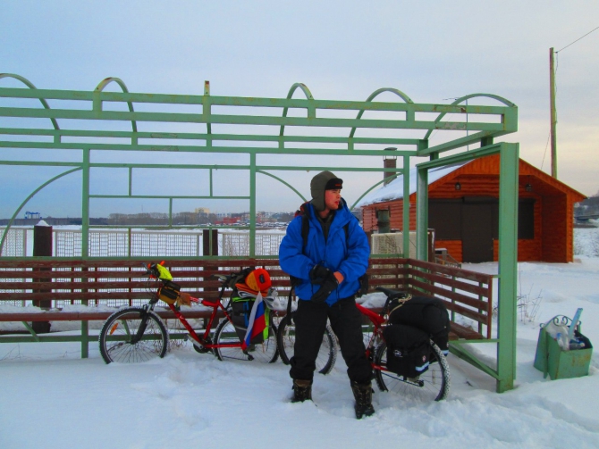 Первый выезд зимой на велосипедах, Томск-Каргасок, 2013 (Путешествия, зима, россия, север, велотуризм, велосипедизм)