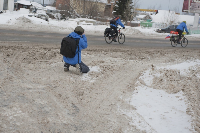 Первый выезд зимой на велосипедах, Томск-Каргасок, 2013 (Путешествия, зима, россия, север, велотуризм, велосипедизм)