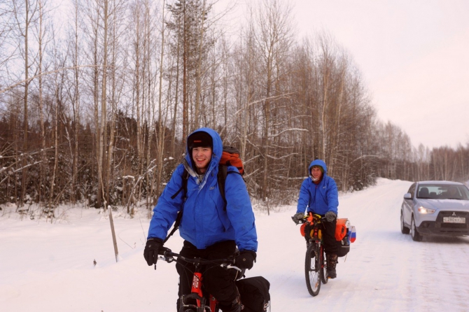 Первый выезд зимой на велосипедах, Томск-Каргасок, 2013 (Путешествия, зима, россия, север, велотуризм, велосипедизм)