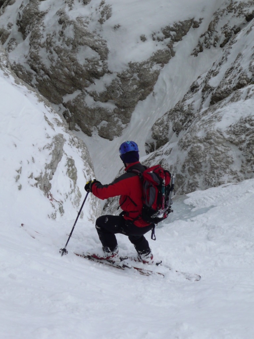 Словацкая фрирайдер Ива Филова проехала два крутейших кулуара в Доломитах. (Бэккантри/Фрирайд, словакия, италия, альпы, доломиты)