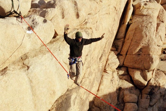 История слэклайна (ледниковый период, slackline, highline, хайлайн)