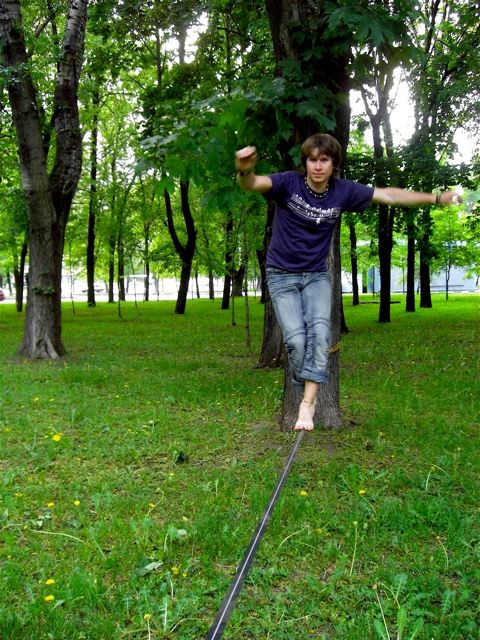 Мистер Ocun, или знакомство со слэклайном.... (учеба)