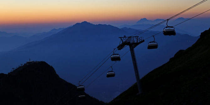 Воскресно - закатное настроение (фотоотчёт, горная карусель, черная пирамида, красная поляна)