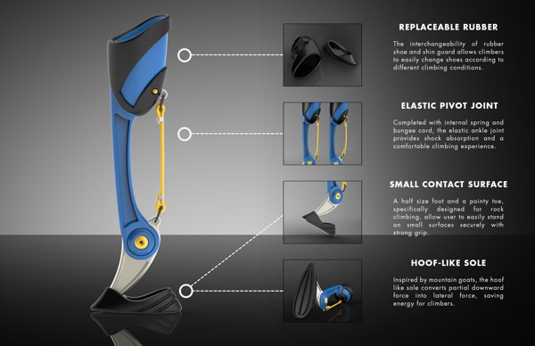 Ножной протез для скалолазания (Альпинизм)