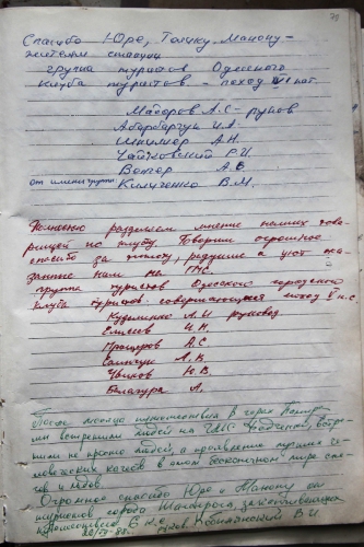 ГМС им.Горбунова, журнал посещений (Путешествия, памир, федченко)