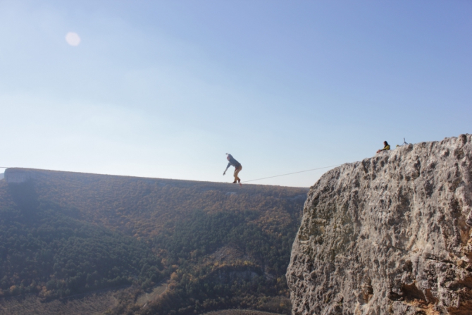 Хайлайны в Крыму по Питерски (слеклайн)