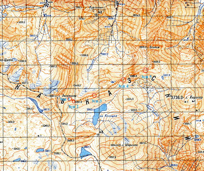 Ребус с перевалами Эси в Грузии. (Горный туризм, горный туризм, грузия, перевалы Эси, Эси Высокий, Соло. озеро Келицад, ФСТ Дмитровского района МО)