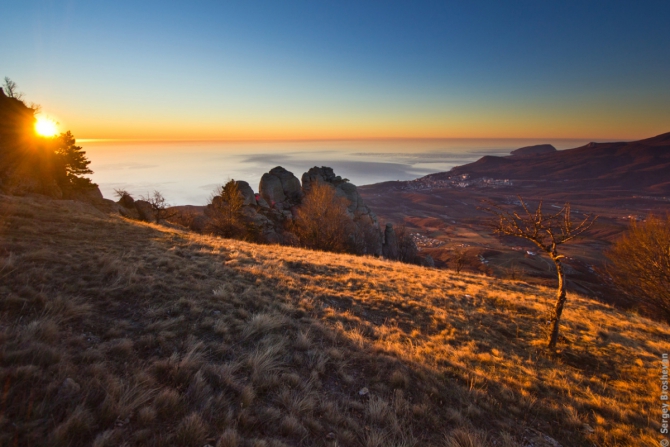 В поход на выходные! 50 км от Чатыр-Дага до Джур-Джура (Туризм, пвд, демерджи, закат, зима, крым, природа, рассвет, фото, брошеван)