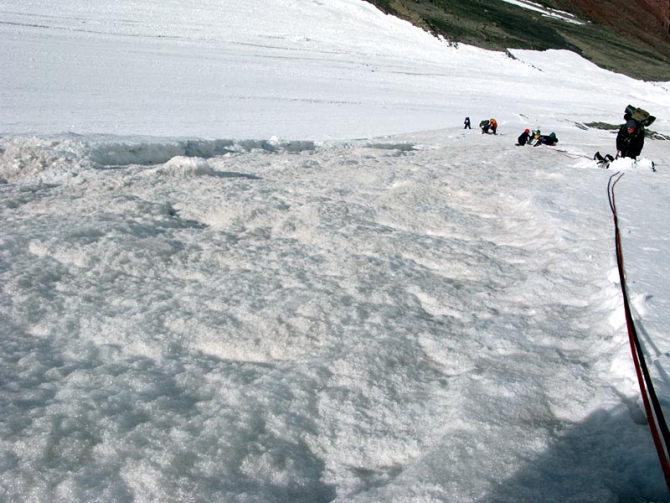 Лавины на льду (Альпинизм, восточный кызылсу, курумды, памир, маи)