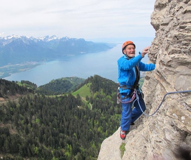 Марцель Ремы прошел 5с в возрасте 92 года! (Скалолазание, скалолазание)