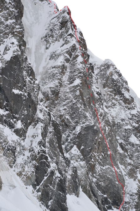 Новая линия на Мамисон от Сумской двойки. (Альпинизм, цей, зима, первопрохождение, сумы)