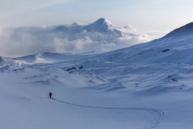 Через Камчатку на лыжах. Фотоальбом. (Туризм, камчатка, лыжный туризм, ключевская сопка, Кроноцкое озеро, Налычево, вулканы)