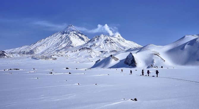 Через Камчатку на лыжах. Фотоальбом. (Туризм, камчатка, лыжный туризм, ключевская сопка, Кроноцкое озеро, Налычево, вулканы)