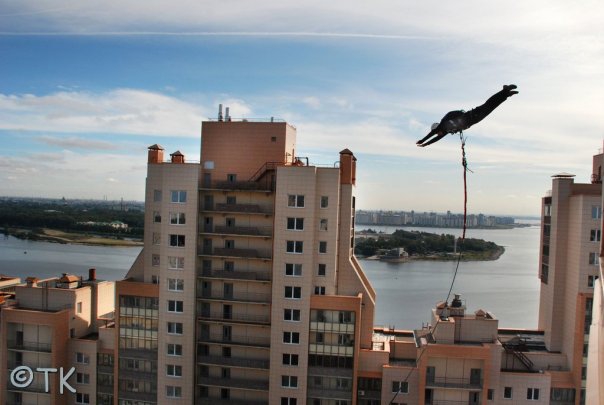 "Золотая Гавань". Роуп в Большом городе. (BASE, скайдайв, прыжки с веревкой, бэйс, роупджампинг, экстрим, приключения)