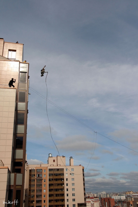 "Золотая Гавань". Роуп в Большом городе. (BASE, скайдайв, прыжки с веревкой, бэйс, роупджампинг, экстрим, приключения)