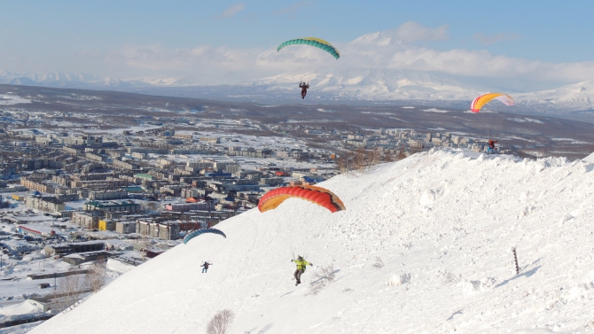 Камчатский апрель в динамике! (Воздух, спидфлаинг, камчатка, kamchatka speedflying team)