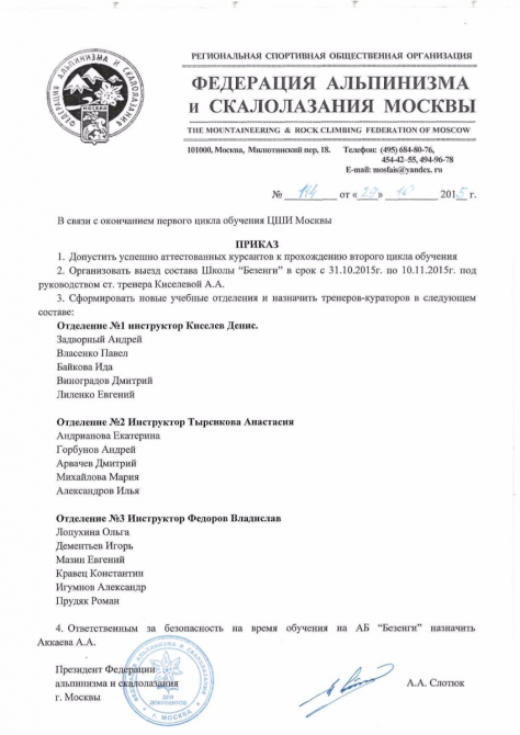 ЦШИ для г.Москвы - промежуточные итоги (Альпинизм)
