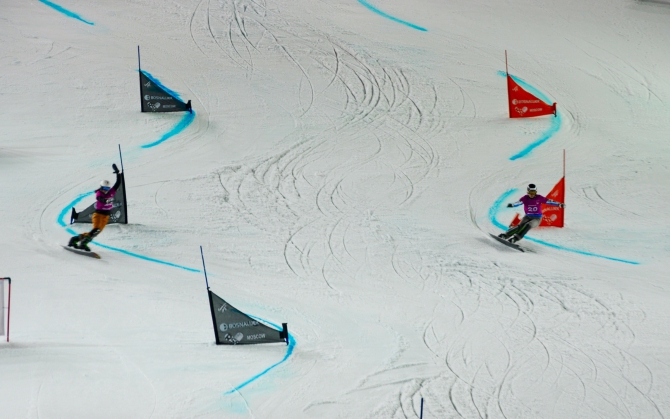 Московский этап Кубка мира по сноуборду в дисциплине параллельный слалом (Горные лыжи/Сноуборд, сноубординг, крылатские холмы, фср, кубок мира, Уик Вайлд, Екатерина Тудегешева)