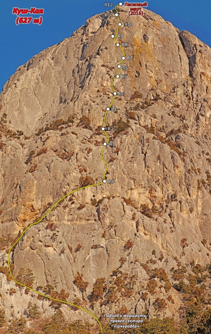 Ласковый март. Новый маршрут в. КушКая. (Альпинизм, крым, альпинизм)