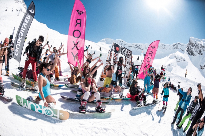 Roxy Day и Nissan X- tour в рамках Quiksilver New Star Camp 2016 (Горные лыжи/Сноуборд, нью-скул, сноубординг, горы, сноуборд-лагерь, красная поляна, горки город)