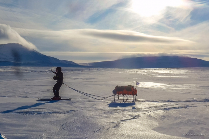 Второй этап Трансарктической кайт-экспедиции. Воркута-Дудинка. 1050 км. (Путешествия, kiting, kite expedinion, snowkiting, arctic)