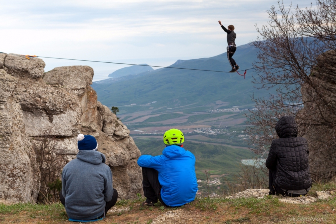 Хайлайн за 7 дней. (Слэклайн, слэклайн, горы, крым, slackline, highline, slacklabs)