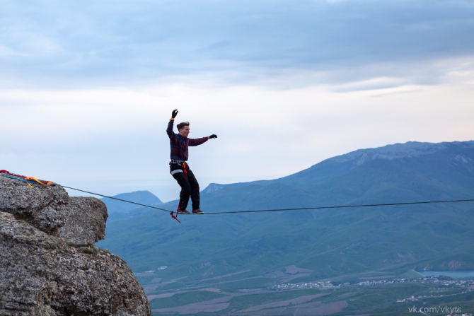 Хайлайн за 7 дней. (Слэклайн, слэклайн, горы, крым, slackline, highline, slacklabs)