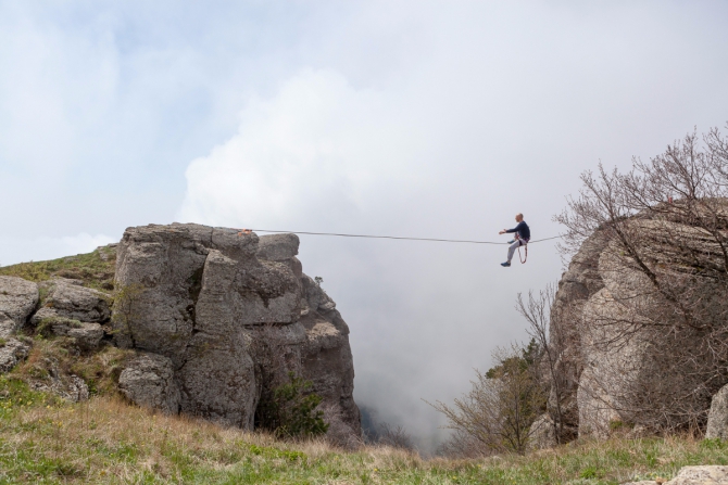 Хайлайн за 7 дней. (Слэклайн, слэклайн, горы, крым, slackline, highline, slacklabs)